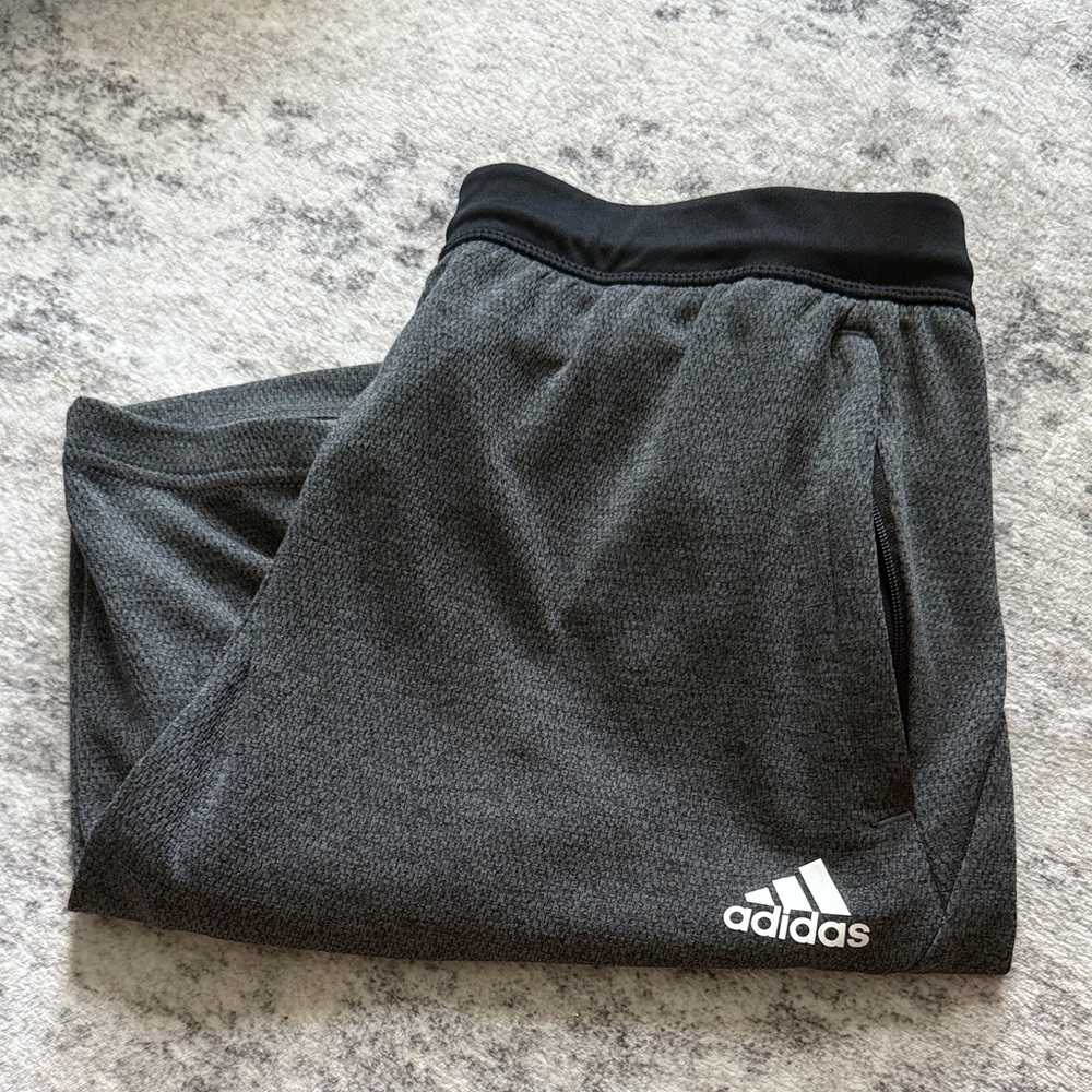 Adidas Men’s Dark Gray Gym Shorts with Black Waistband